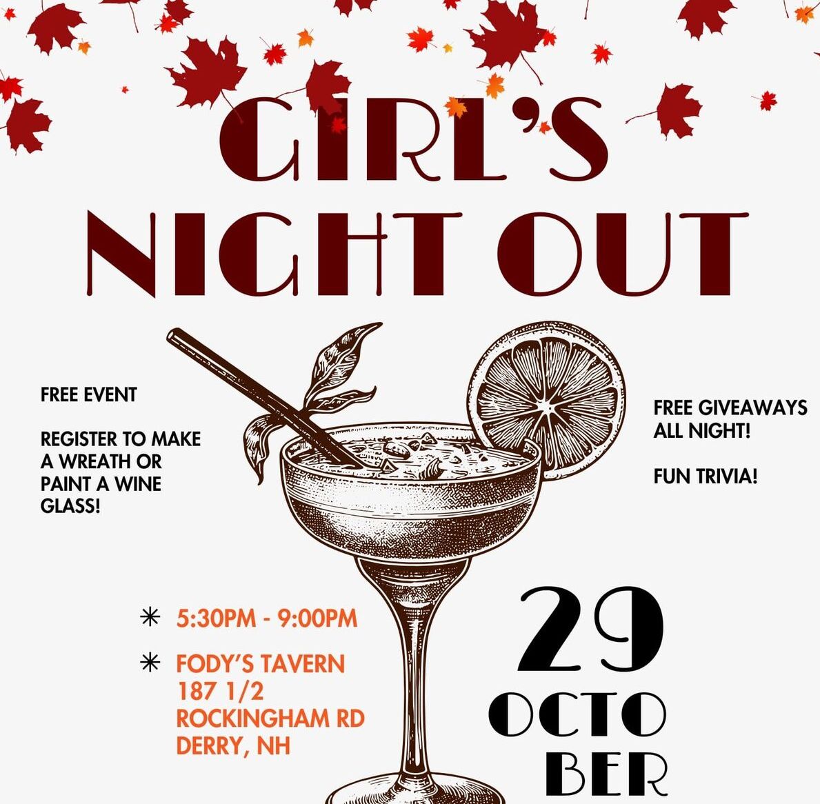 Experience Derry's Fall Girls Night Out: Shopping, Sipping, and Crafting!